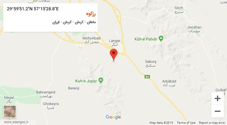 روستای رزکوه بر روی نقشه