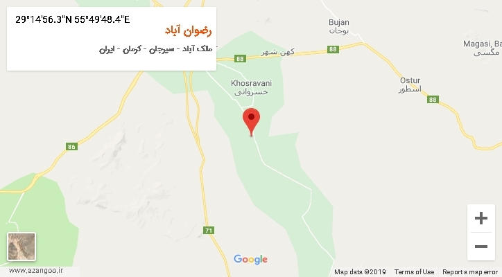 روستای رضوان آباد بر روی نقشه