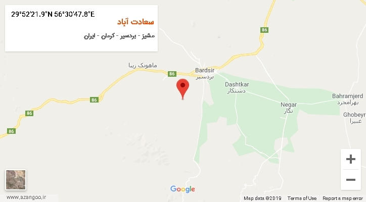 روستای سعادت آباد بر روی نقشه