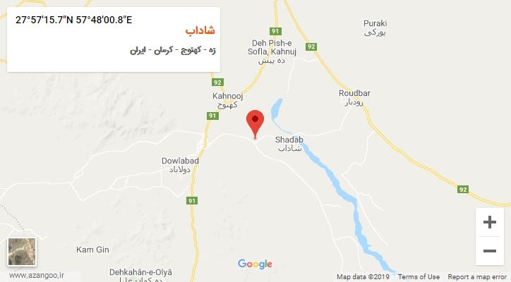 روستای شاداب بر روی نقشه
