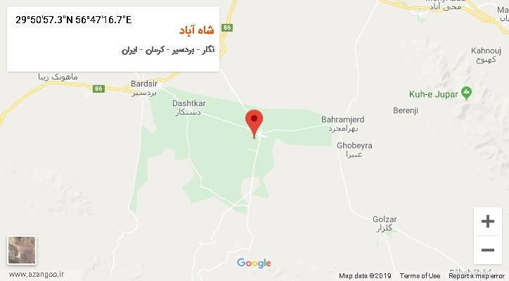 روستای شاه آباد بر روی نقشه