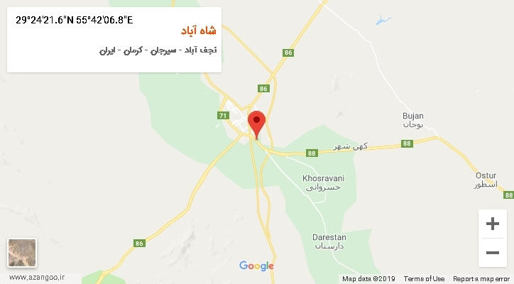 روستای شاه آباد بر روی نقشه