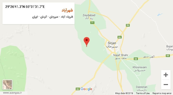 روستای شهرآباد بر روی نقشه