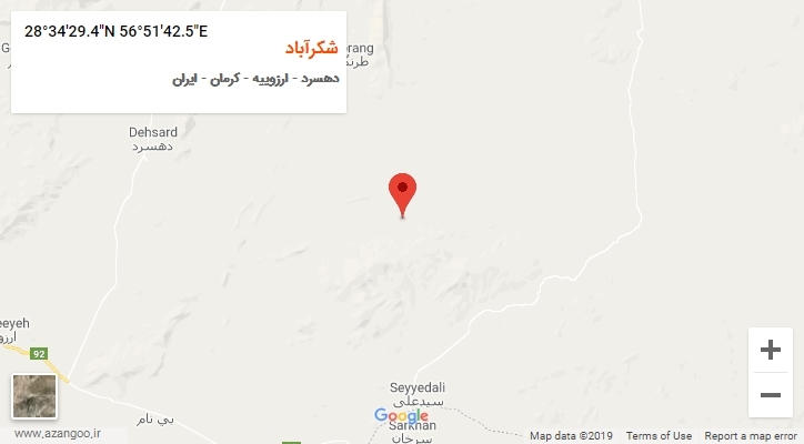 روستای شکرآباد بر روی نقشه