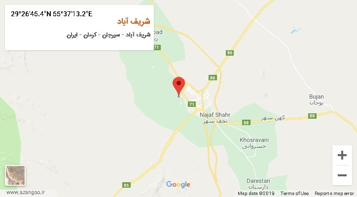 روستای شریف آباد بر روی نقشه