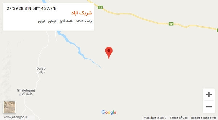 روستای شریک آباد بر روی نقشه