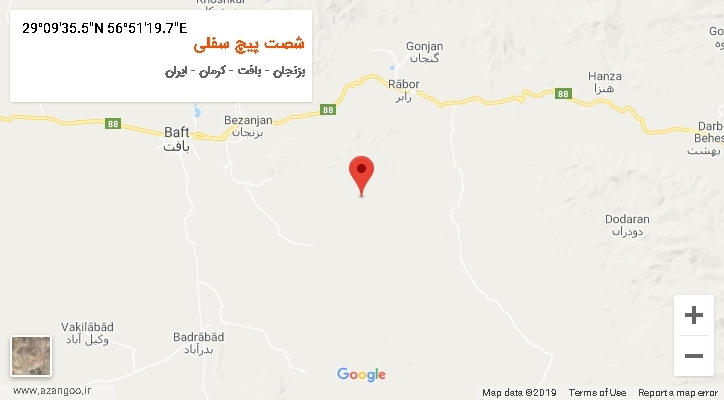 روستای شصت پیچ سفلی بر روی نقشه