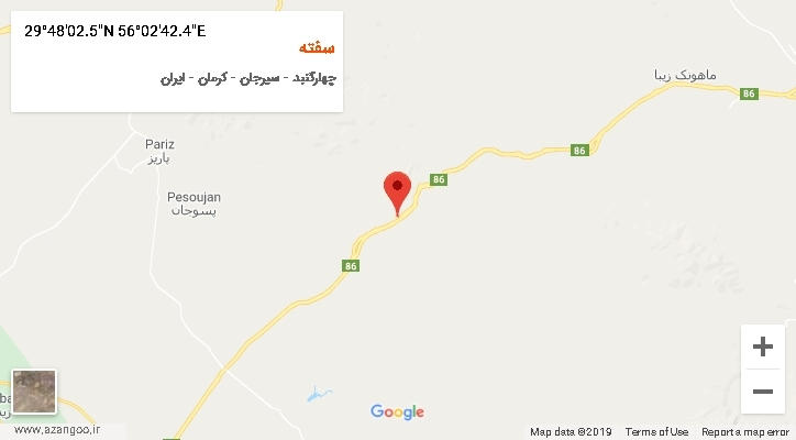 روستای سفته بر روی نقشه