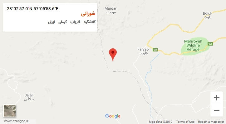 روستای شورانی بر روی نقشه