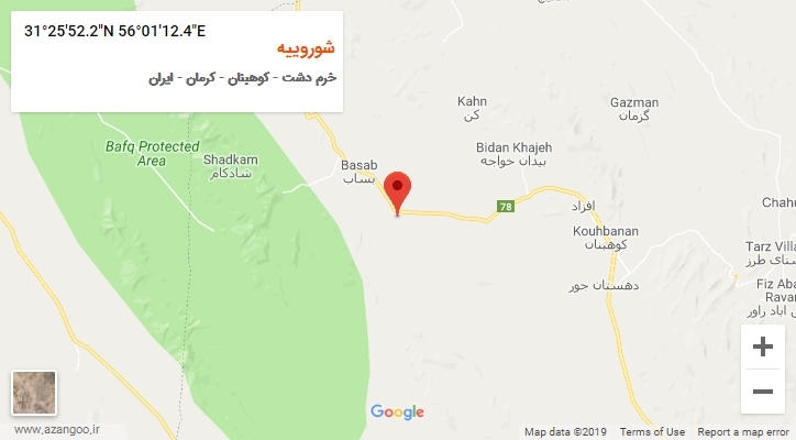 روستای شوروییه بر روی نقشه