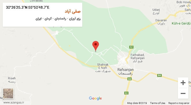 روستای صفی آباد بر روی نقشه