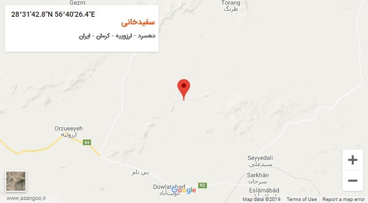 روستای سفیدخانی بر روی نقشه