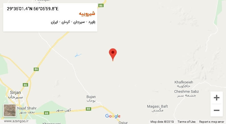 روستای شیروییه بر روی نقشه