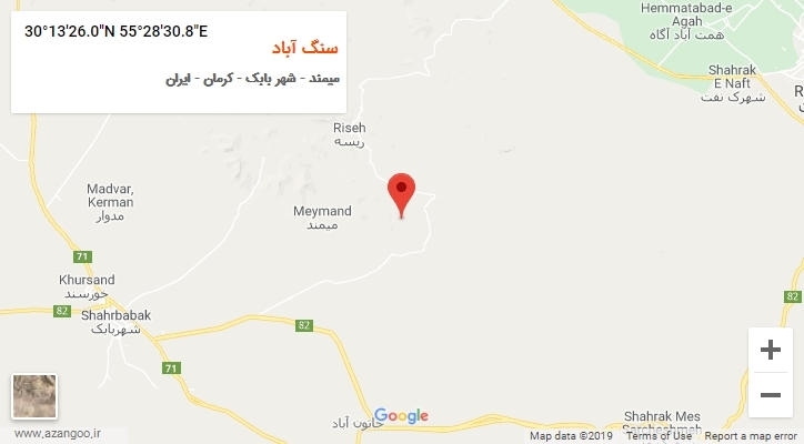 روستای سنگ آباد بر روی نقشه