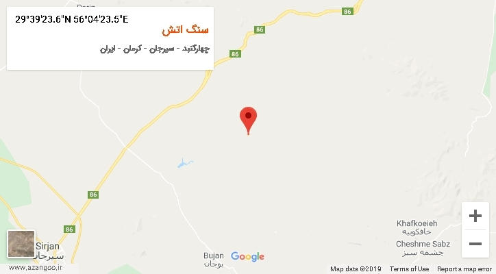 روستای سنگ اتش بر روی نقشه