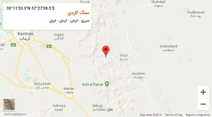 روستای سنگ کاردی بر روی نقشه