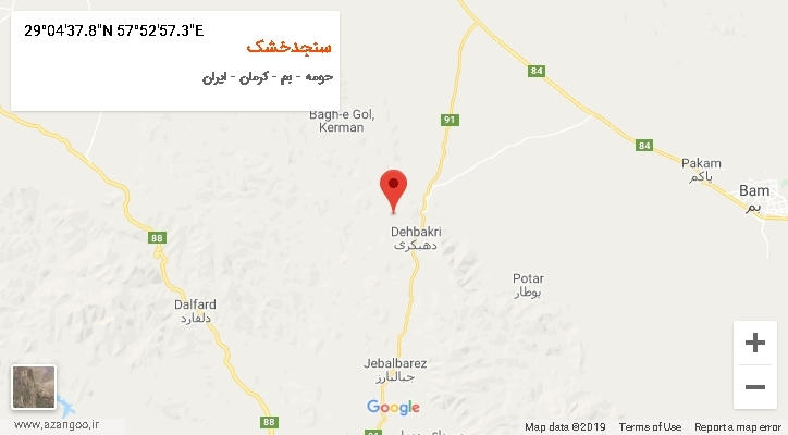 روستای سنجدخشک بر روی نقشه
