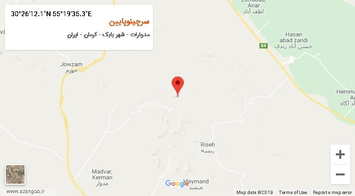 روستای سرچینوپایین بر روی نقشه