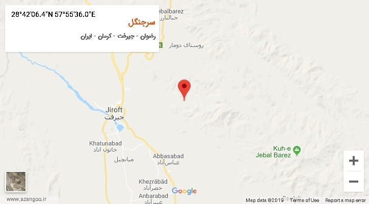 روستای سرجنگل بر روی نقشه