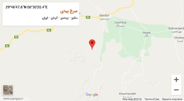 روستای سرخ بیدی بر روی نقشه