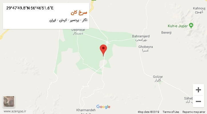 روستای سرخ کان بر روی نقشه