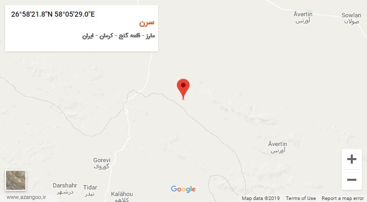 روستای سرن بر روی نقشه