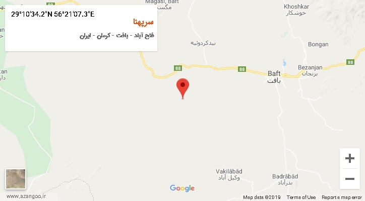 روستای سرپهنا بر روی نقشه