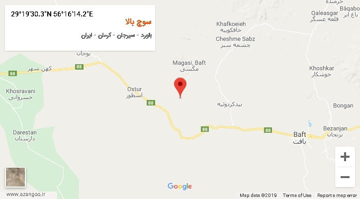 روستای سوچ بالا بر روی نقشه