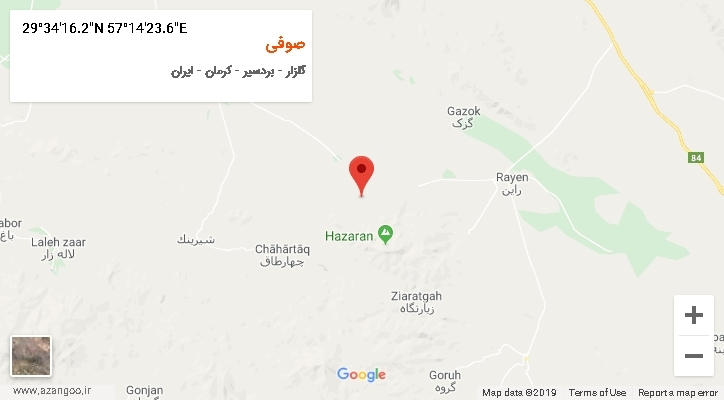 روستای صوفی بر روی نقشه