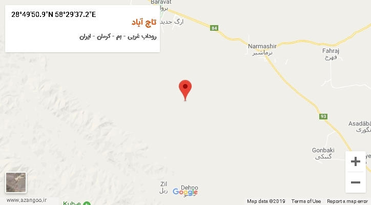 روستای تاج آباد بر روی نقشه