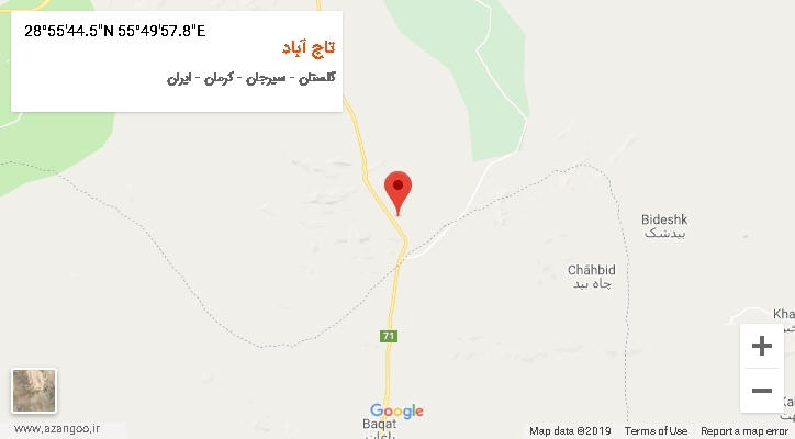 روستای تاج آباد بر روی نقشه