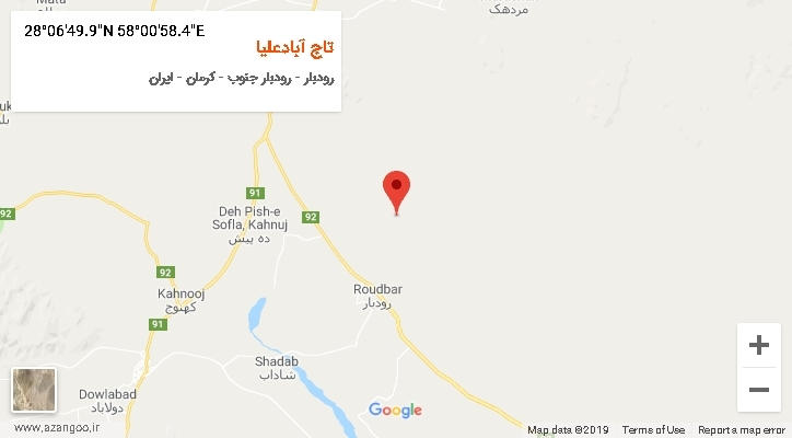 روستای تاج آبادعلیا بر روی نقشه