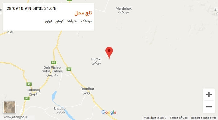 روستای تاج محل بر روی نقشه