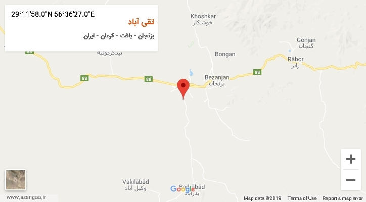 روستای تقی آباد بر روی نقشه