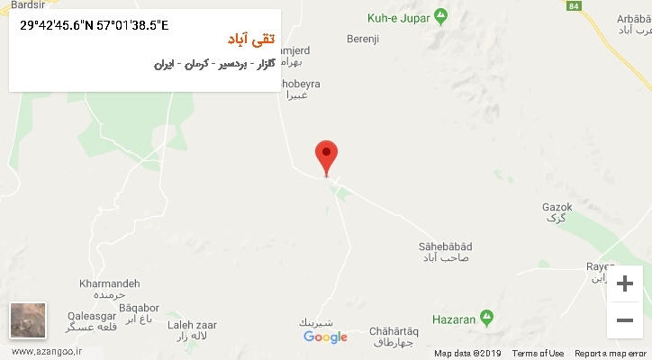 روستای تقی آباد بر روی نقشه