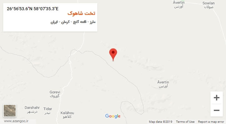 روستای تخت شاهوک بر روی نقشه