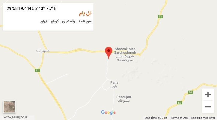 روستای تل بام بر روی نقشه
