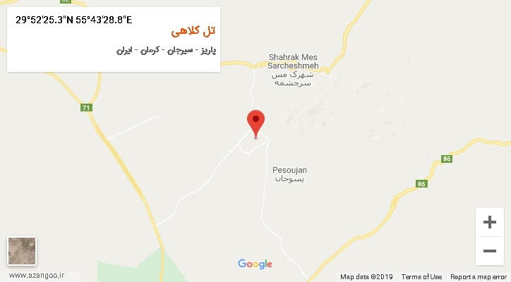 روستای تل کلاهی بر روی نقشه