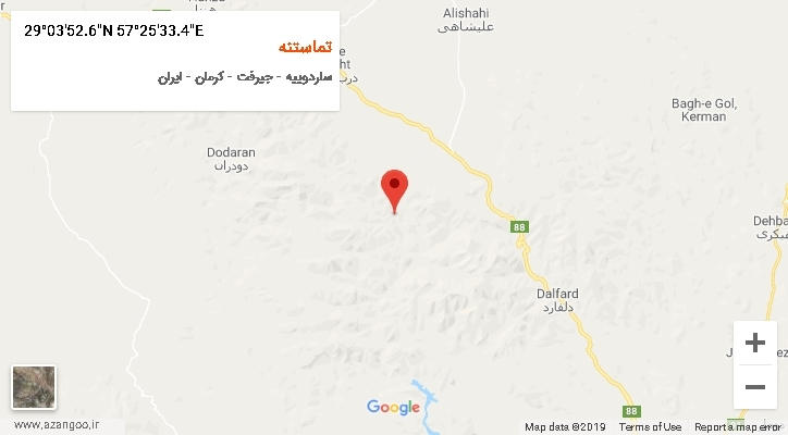 روستای تماستنه بر روی نقشه