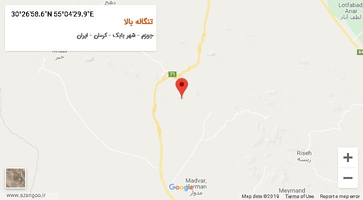 روستای تنگاله بالا بر روی نقشه