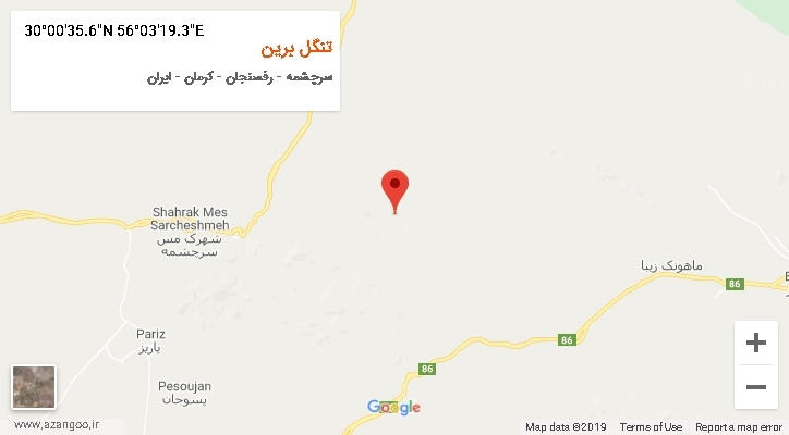 روستای تنگل برین بر روی نقشه