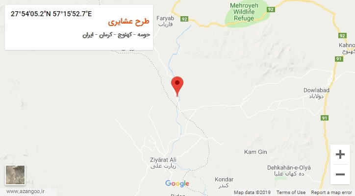 روستای طرح عشایری بر روی نقشه