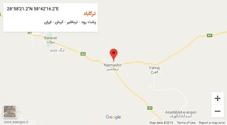 روستای ترکآباد بر روی نقشه