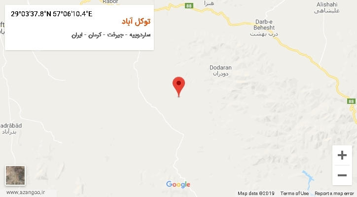 روستای توکل آباد بر روی نقشه