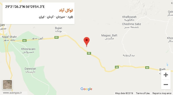 روستای توکل آباد بر روی نقشه