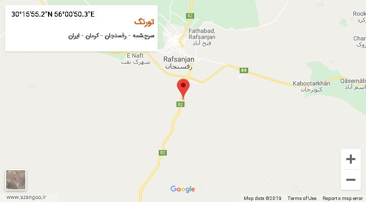 روستای تورنگ بر روی نقشه