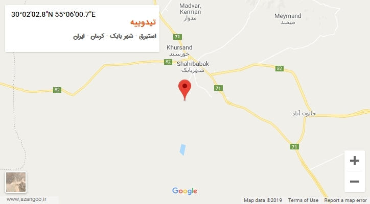 روستای تیدوییه بر روی نقشه