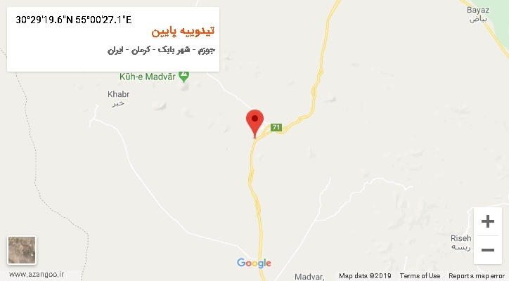 روستای تیدوییه پایین بر روی نقشه