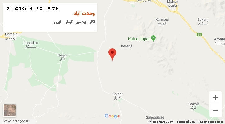 روستای وحدت آباد بر روی نقشه