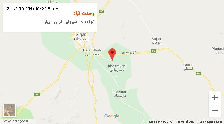 روستای وحدت آباد بر روی نقشه